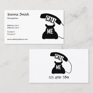 Carte De Visite Cool Fun noir blanc Appelez-moi téléphone vintage
