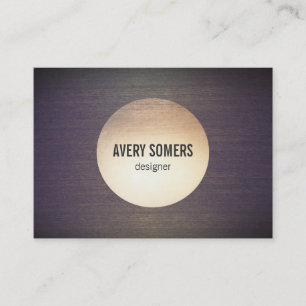 Carte De Visite Cool Gold Circle Emblem Wood Designer