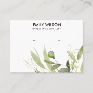 CARTE DE VISITE COOL GREEN GOLD FOLIAGE GROVE EARRING AFFICHER BUS
