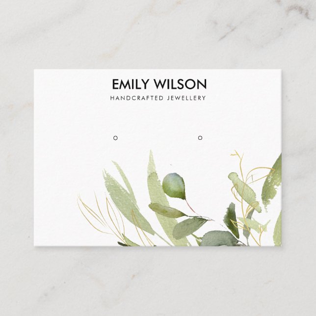CARTE DE VISITE COOL GREEN GOLD FOLIAGE GROVE EARRING AFFICHER BUS (Devant)