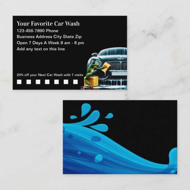 Carte De Visite Cool Lave-voiture Client Loyauté Récompenses (Devant / Derrière)