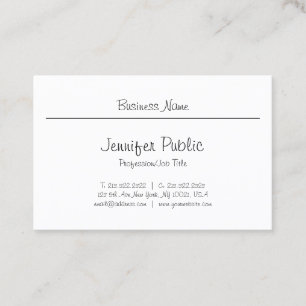 Carte De Visite Cool Libre Script Moderne Minimaliste Plain Nice