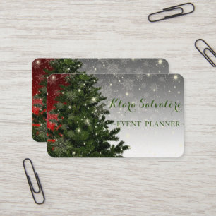 Carte De Visite Cool magnifique arbre vert de Noël SNowflake