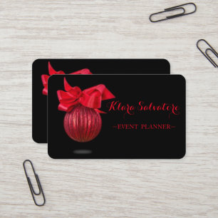 Carte De Visite Cool magnifique Noël Rouge Décor Bow