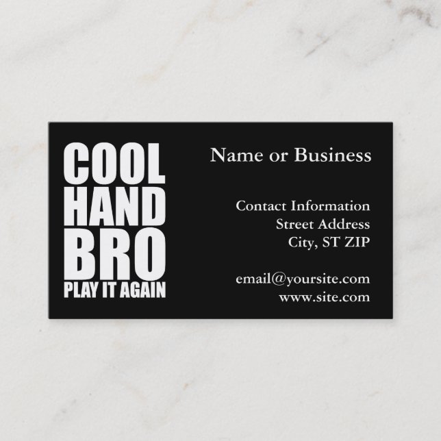 CARTE DE VISITE COOL MAIN BRO JOUER À NOUVEAU (Devant)