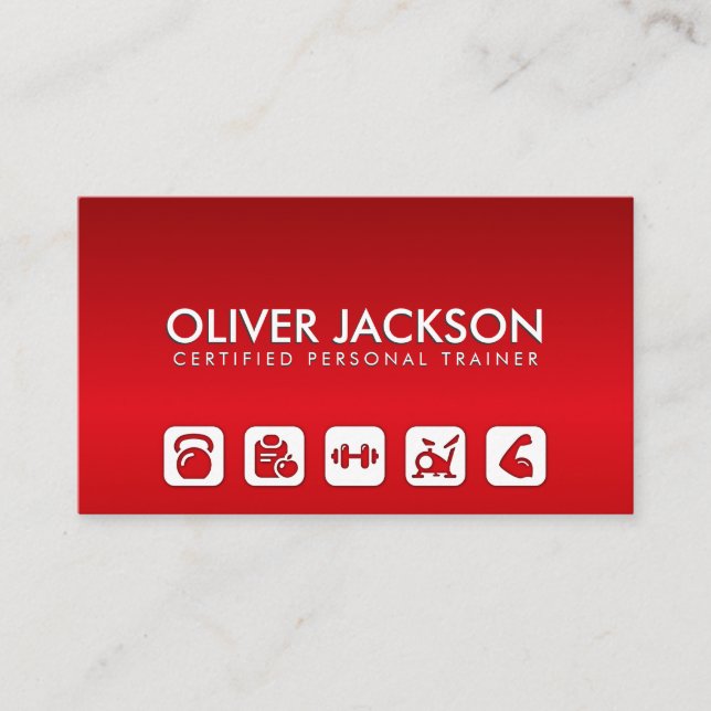 Carte De Visite Cool moderne entraîneur de fitness - entraîneur pe (Devant)