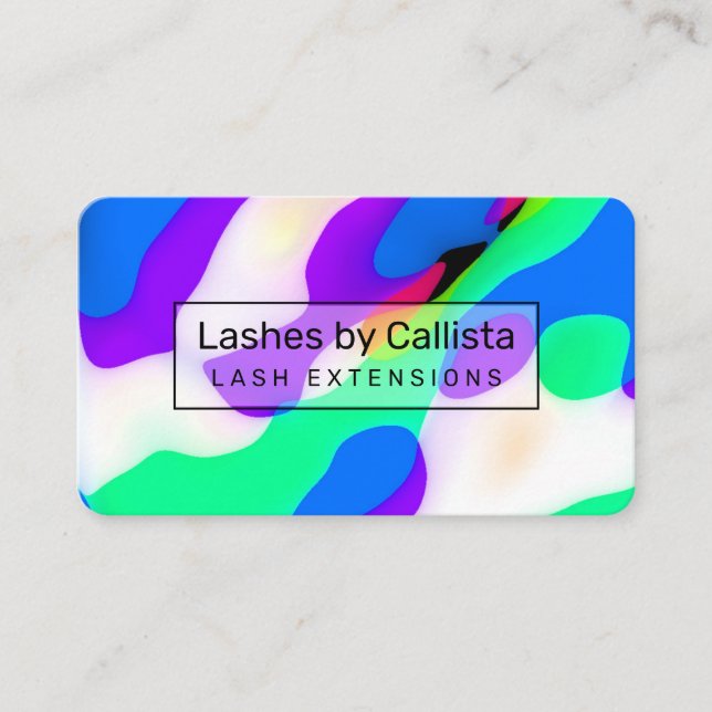 Carte De Visite Cool moderne Neon Liquid Motif géométrique  (Devant)