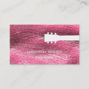 Carte De Visite Cool noir & blanc & Guitare moderne Enseignant Mus