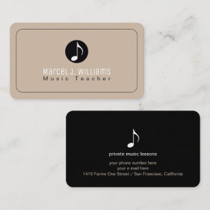 Carte de visite Cool Oat et Noir avec note de musi