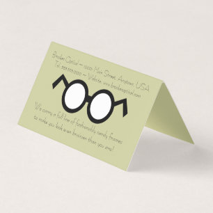 Carte De Visite Cool Optométriste moderne Nerdy Rond Lunettes noir