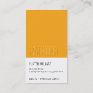 Carte De Visite COOL PAINT CHIP swatch en relief type orange