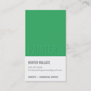 Carte De Visite COOL PAINT CHIP swatch gaufré type vert