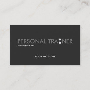 Carte De Visite Cool Personal Trainer Dumbbell Logo Fitness