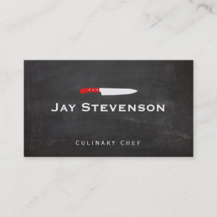 Carte De Visite Cool Personnel Chef Couteau Noir Logo de restaurat