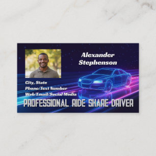 Carte De Visite Cool photo Conduite de voiture Lyft Uber Conducteu