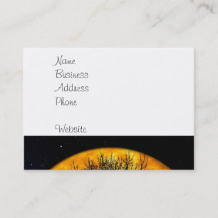 Carte De Visite Cool Pleine Récolte Lune Arbre Silhouette Cadeaux
