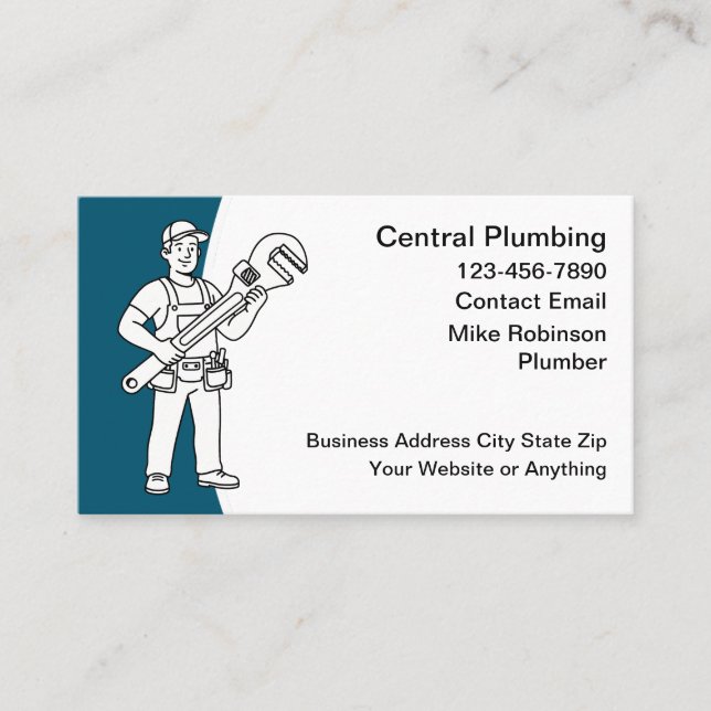 Carte De Visite Cool Plumbing Service Plumber Business Cards (Devant)