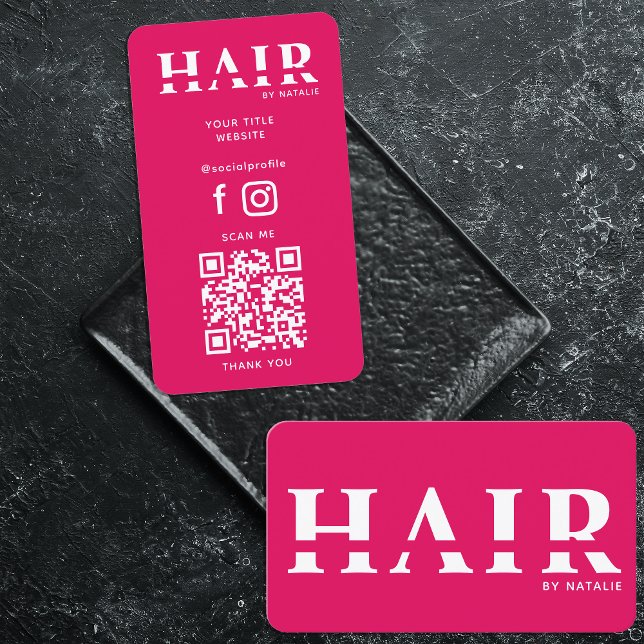 Carte De Visite Cool QR Code coiffeur Cosmetology Professionnel (Créateur téléchargé)