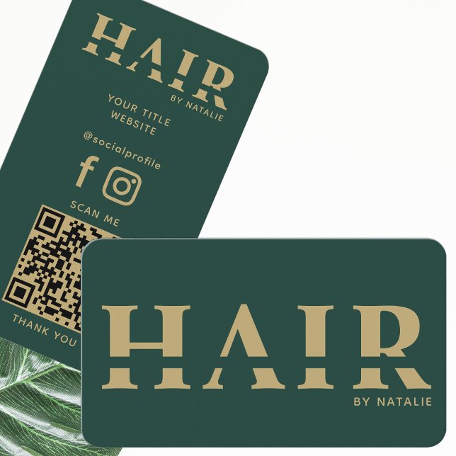 Carte De Visite Cool QR Code coiffeur Cosmetology Professionnel (Créateur téléchargé)