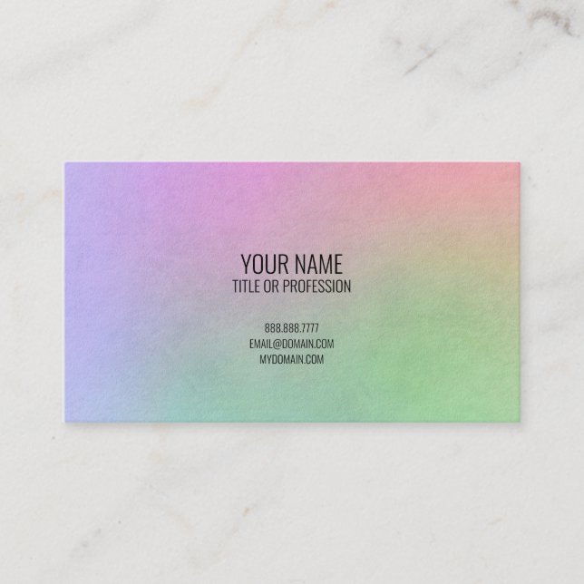 Carte De Visite Cool Rainbow Design Imprimer Personnalisé (Devant)