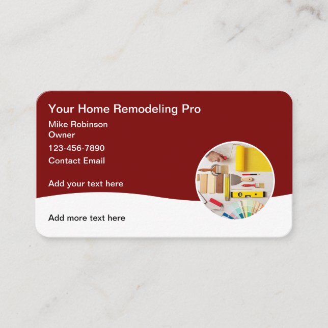Carte De Visite Cool remodeler la construction Handyman (Devant)