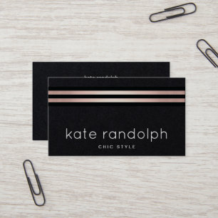 Carte De Visite Cool Rose professionnel Gold Grilles Noir