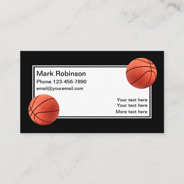 Carte De Visite Cool sportif de basket-ball (Devant)