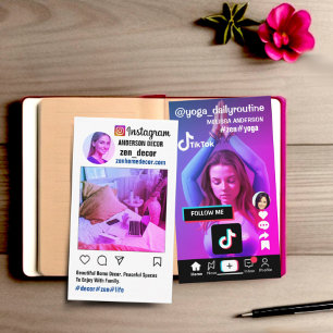Carte De Visite cool tendance double face insta tiktok disposition