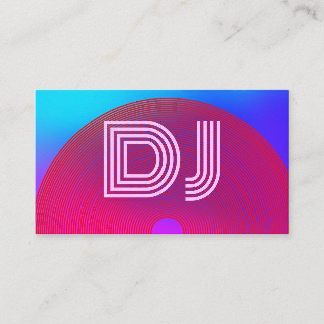 Carte De Visite Cool Vaporwave Blue Pink Purple Music DJ (Devant)