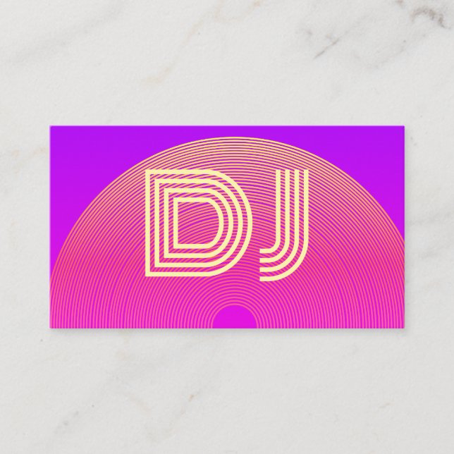 Carte De Visite Cool Vaporwave Pink Lilac Jaune Violet DJ (Devant)