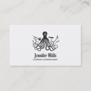 Carte De Visite cool vintage punk de styliste en coiffure de