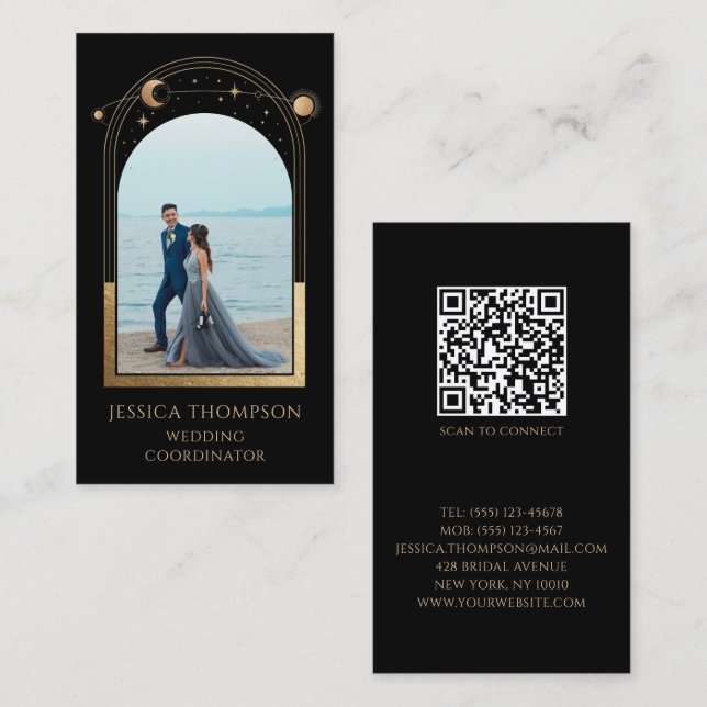 Carte De Visite Coordinateur mariage Photo White Gold Celestin (Devant / Derrière)