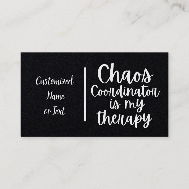 Carte De Visite coordonnateur du chaos est ma thérapie (Devant)