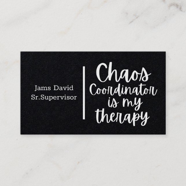 Carte De Visite coordonnateur du chaos est ma thérapie (Devant)