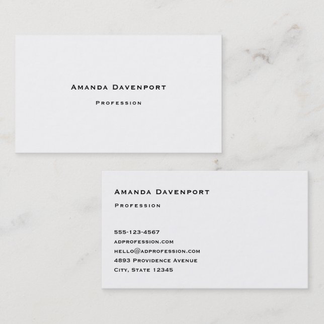 Carte De Visite Copperplate Font Business Card Template (Devant / Derrière)