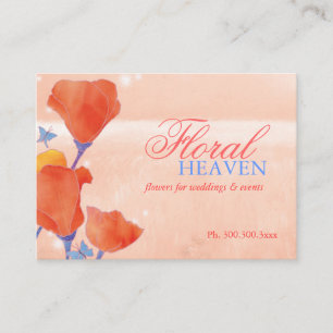 Carte De Visite Coquelicot Rouge Élégant