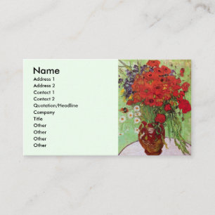 Carte De Visite Coquelicots rouges et pâquerettes par Vincent van 