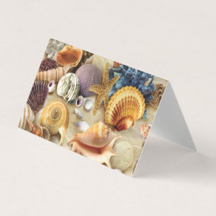 Carte De Visite Coques de mer sur la plage