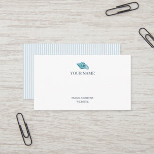 Carte de visite Coquillage Conque Rayure Bleue