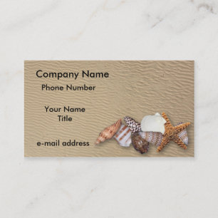 Carte De Visite Coquilles de mer et plage sablonneuse