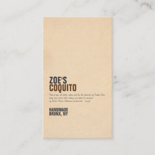 Carte De Visite Coquito Rustic Modern