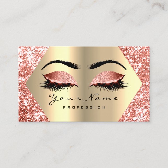 Carte De Visite Coral Gold Parties scintillant maquillage Artiste  (Devant)