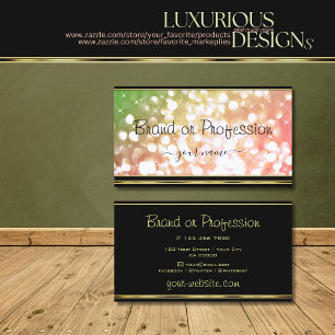 Carte De Visite Coral rose vert dégradé Parties scintillant étoile