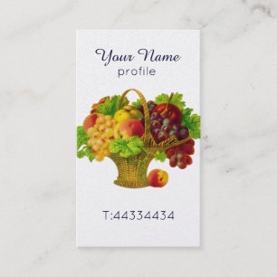 Carte De Visite Corbeille de fruits vintage