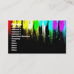 Carte De Visite Corey Tiger 1980 Vintage Paint Drip