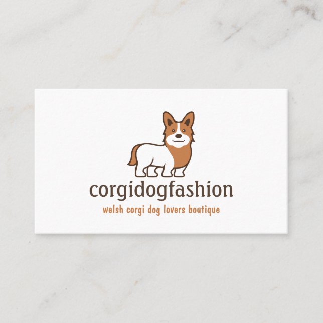 Carte De Visite Corgi gallois de chien orange (Devant)