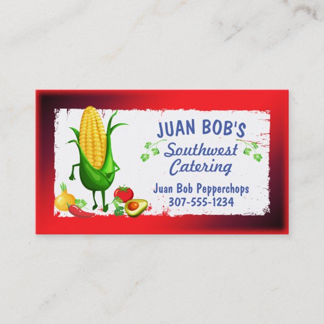 Carte De Visite Corn légume mexicain sud-ouest cuisinier  (Devant)
