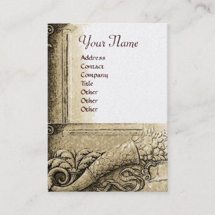 Carte De Visite CORNUCOPIA MONOGRAM noir clair, perle gris blanc