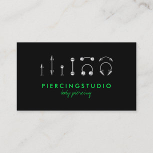 Carte De Visite Corps métallique perçage néon vert