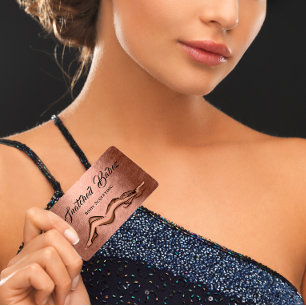 Carte De Visite Corps sculpté Beauté Logo Massage QE CODE Rose